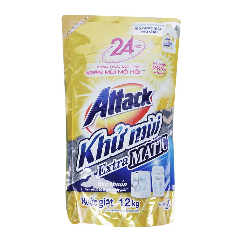 Nước Giặt Attack Khử Mùi Túi 1.2Kg Extra Matic