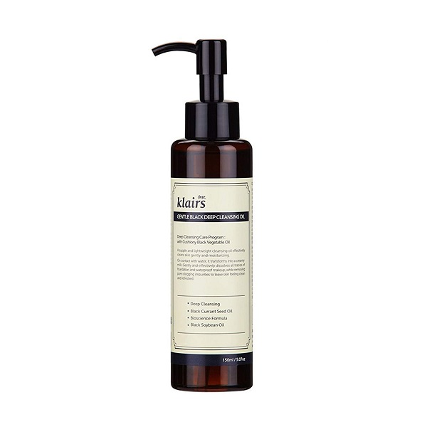 Dầu Tẩy Trang Làm Sạch Sâu Klairs Gentle Black Deep Cleansing Oil 150Ml
