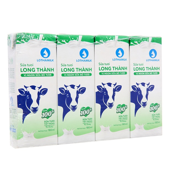 Sữa Tiệt Trùng Lothamilk Có Đường 180Mlx4