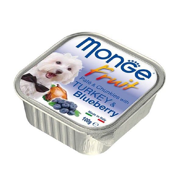 Pate Cho Chó Vị Gà Tây & Việt Quất Monge 320C 100g