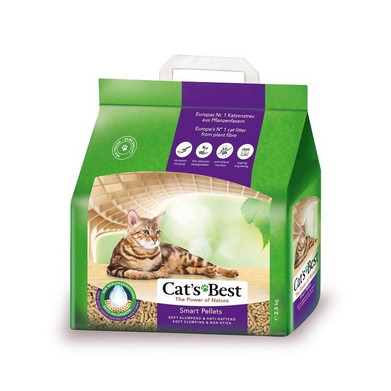 Cát Vệ Sinh Mèo Hữu Cơ Vón Cục Cat's Best BNG05L Smart Pellets 2.5kg