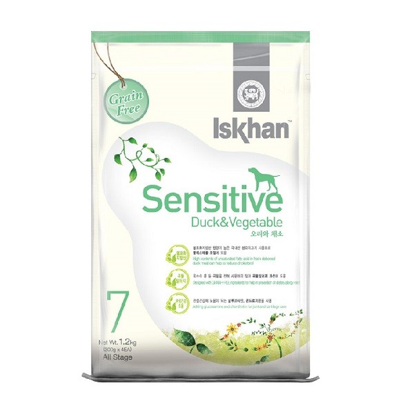 Thức Ăn Hạt Chó Nhạy Cảm Vịt & Rau Củ Iskhan 7 1.2Kg