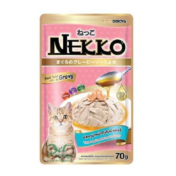 Thức Ăn Mèo Cá Ngừ, Cá Tráp Nước Sốt Nekko 70G