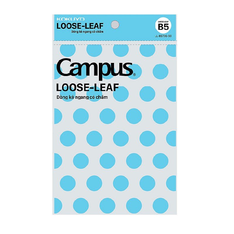 Túi Giấy Lỗ Campus Loose - Leaf Dòng Kẻ Ngang Có Chấm Ll - Bs70G - 50