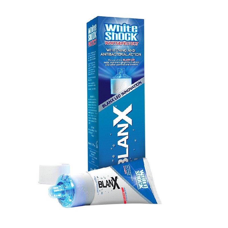 Kem Đánh Răng Blanx White Shock White&Protect + Led 50Ml (Store 5871, 5873)