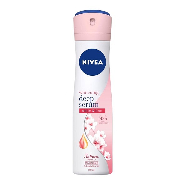 Xịt Khử Mùi Nivea Whitening Deep Serum Sakura 150Ml