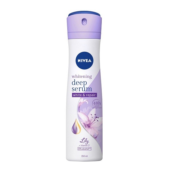 Xịt Khử Mùi Nivea Whitening Deep Serum Lily 150Ml