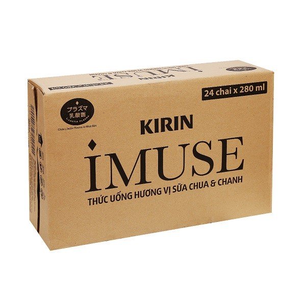 Thùng 24 Thức Uống Kirin Imuse Sữa Chua & Chanh Chai 280Ml