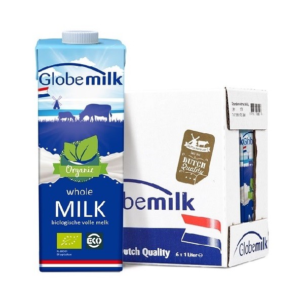 Thùng 6 Sữa Tươi Tiệt Trùng Organic Nguyên Kem Globemilk 1L