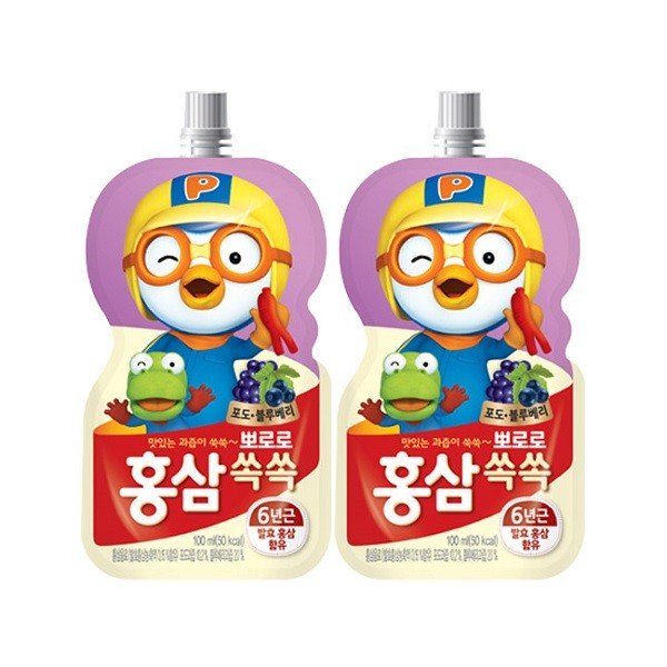 Nước Uống Hồng Sâm Pororo Vị Nho Việt Quốc 100Ml