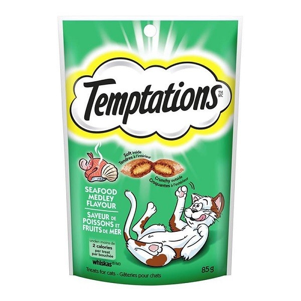 Bánh Thưởng Cho Mèo Vị Hải Sản Temptations 85G