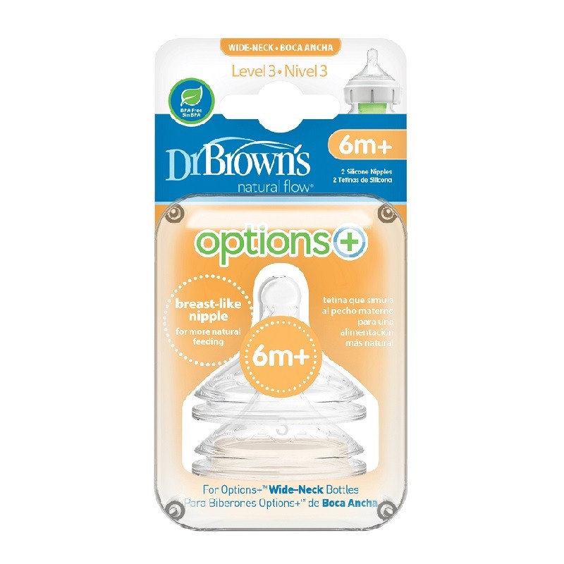 Bộ 2 Núm Ti Dr.brown's Loại Cổ Rộng Số 3, 6 - 9M