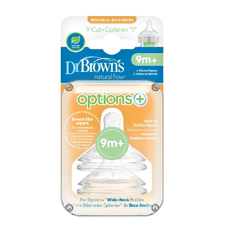 Bộ 2 Núm Ti Dr.brown's Wny201 Loại Cổ Rộng Y Cut, 9M+