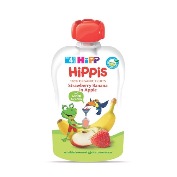 Dinh Dưỡng Trái Cây Nghiền Hippis Org Dâu Chuối Táo 100G