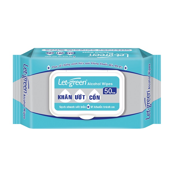 Khăn Ướt Cồn Let Green 50 Tờ