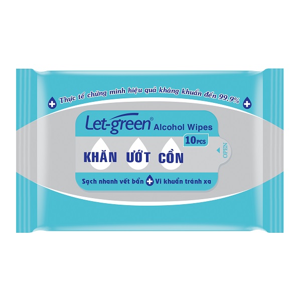 Khăn Ướt Cồn Let Green 10 Tờ