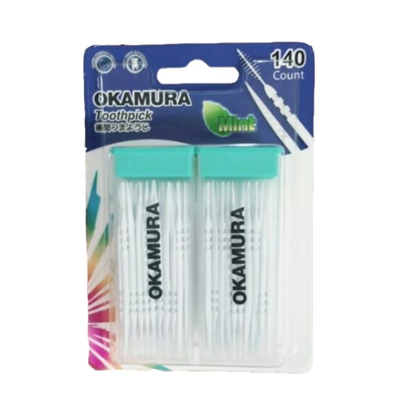 Tăm Nhựa Okamura 140 Cây (2 Hộp/Vỉ)