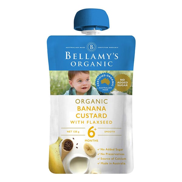Hỗn Hợp Kem Sữa Chuối Với Hạt Lanh Hữu Cơ Bellamy's Organic 120G