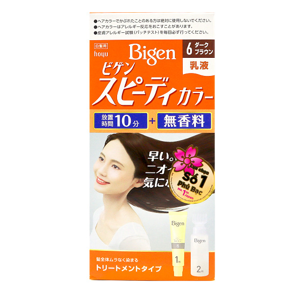 Kem Nhuộm Tóc Bigen Bigen Color Milky 6 Nâu Đen 100Ml