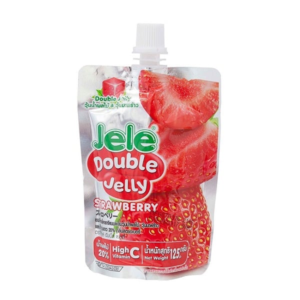 Nước Ép Trái Cây Thạch Jele Double Jelly Dâu 125G