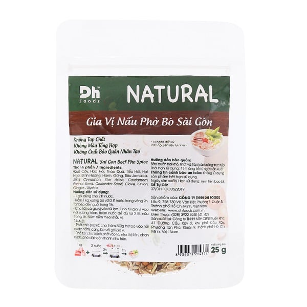 Gia Vị Nấu Phở Natural Dh Foods 25G