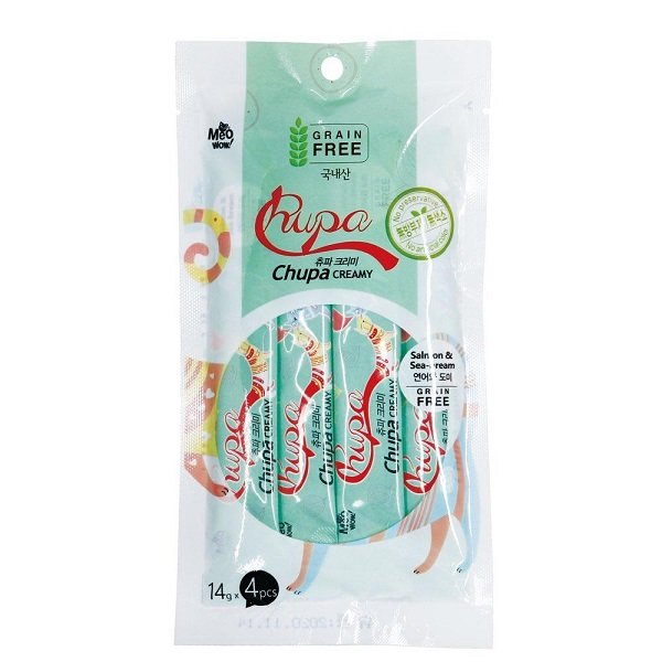 Sốt Dinh Dưỡng Cho Mèo Vị Cá Hồi Và Cá Tráp Chupa Creamy Cc - Dm - 56 56G