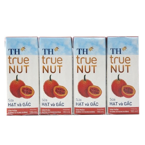 Lốc 4 Sữa Hạt & Gấc Th True Nut 180Ml