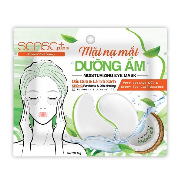 Mặt Nạ Mắt Dưỡng Ẩm Chiết Xuất Dầu Dừa & Trà Xanh Sense Plus 5G