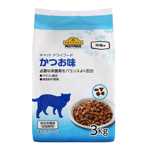 Thức Ăn Hạt Cho Mèo Vị Cá Bào Aeon Topvalu 3Kg