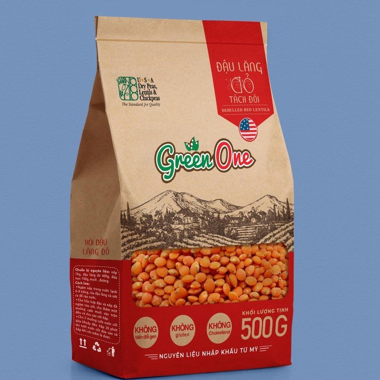 Đậu Lăng Đỏ Không Vỏ Green One 500G