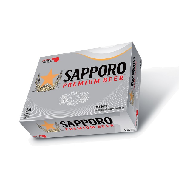 Thùng 24 Lon Bia Sapporo Premium 330Ml