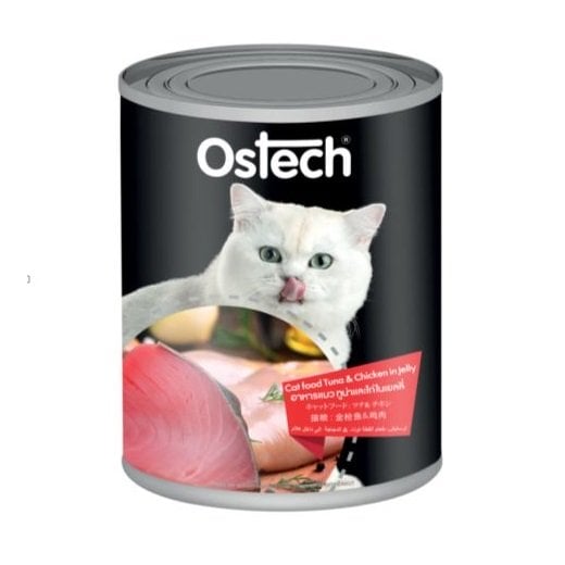 Thức Ăn Ướt Cao Cấp Cho Mèo Vị Cá Ngừ Và Gà Ostech 400G
