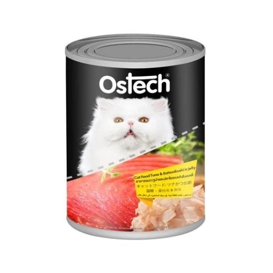 Thức Ăn Ướt Cao Cấp Cho Mèo Vị Cá Ngừ Và Cá Katsuobushi Ostech 400G