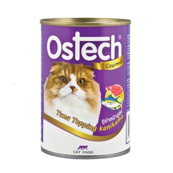 Thức Ăn Ướt Cho Mèo Vị Cá Ngừ Topping Thanh Cua Ostech 400G
