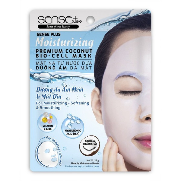 Mặt Nạ Sinh Học Dưỡng Ẩm Từ Nước Dừa Sense+ Moisturizing Premium Coconut Bio - Cell Mask 23G (Wn)