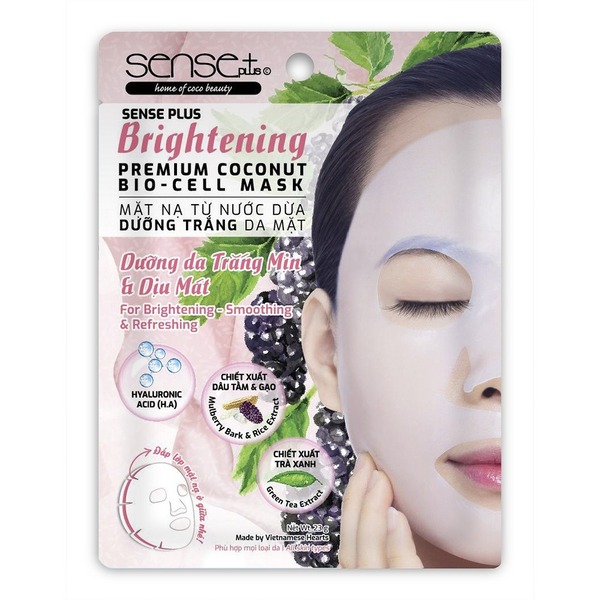 Mặt Nạ Sinh Học Dưỡng Trắng Từ Nước Dừa Sense+ Brightening Premium Coconut Bio - Cell Mask 23G (Wn)