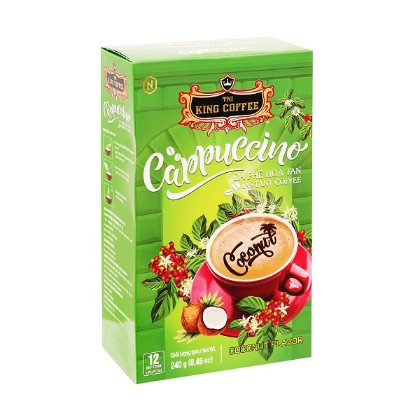 Cà Phê King Coffee Cappuchino Coconut Hộp 12X20G