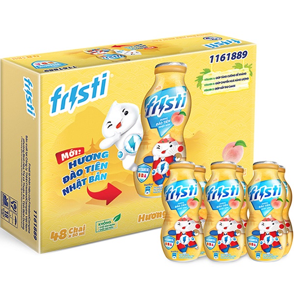 Thùng 8 Sữa Chua Uống Fristi Đào Tiên 80Mlx6