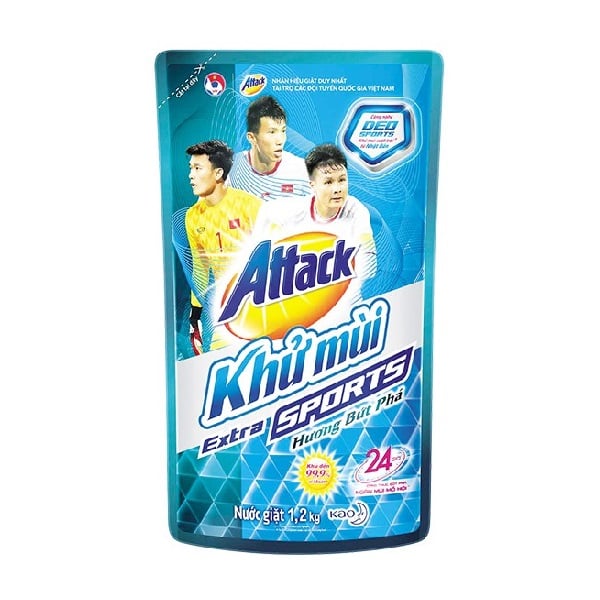 Nước Giặt Khử Mùi Attack Hương Bứt Phá Túi 1.2Kg