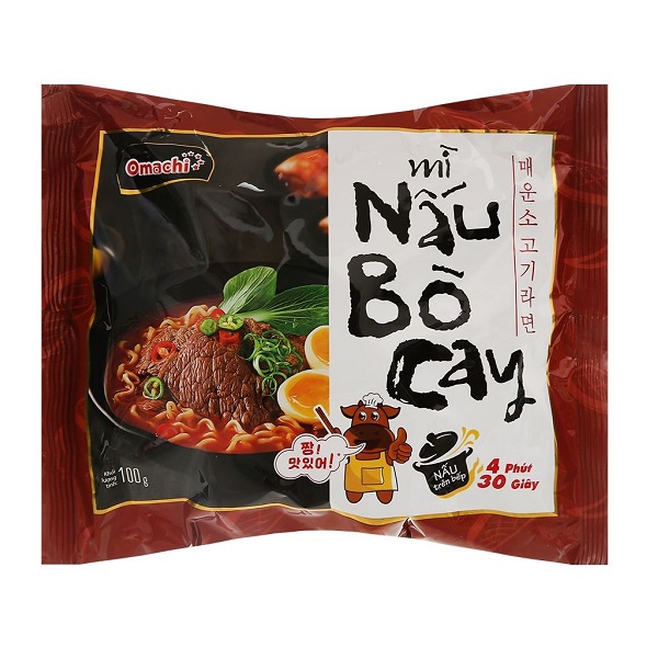 Mì Omachi Nấu 4 Phút Bò Hầm Gói 100G