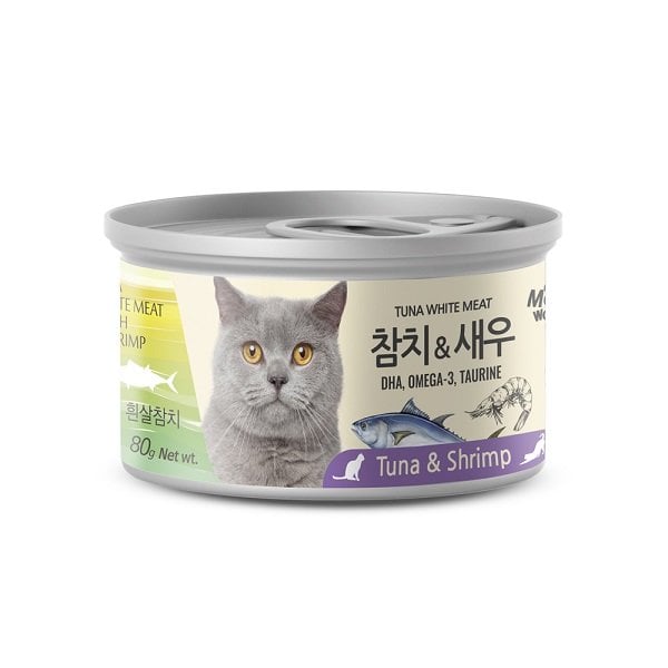 Pate Cá Ngừ Trắng & Tôm Cho Mèo Meowow 80G