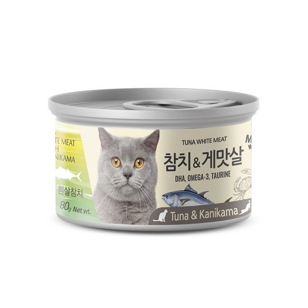 Pate Cá Ngừ Trắng & Cua Cho Mèo Meowow 80G