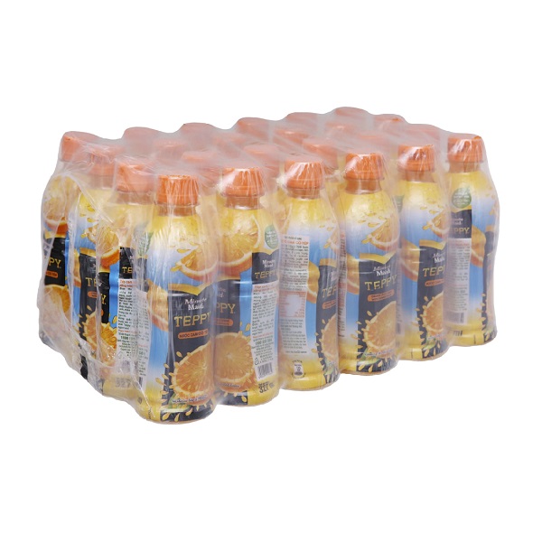 Thùng 24 Nước Cam Ép Teppy Chai 327Ml