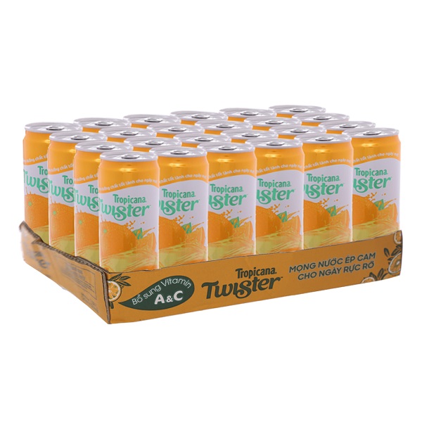 Thùng 24 Cam Ép Twister Sleek 320Ml