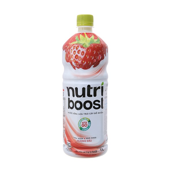 Thùng 12 Sữa Trái Cây Nutriboost Dâu Chai 1L