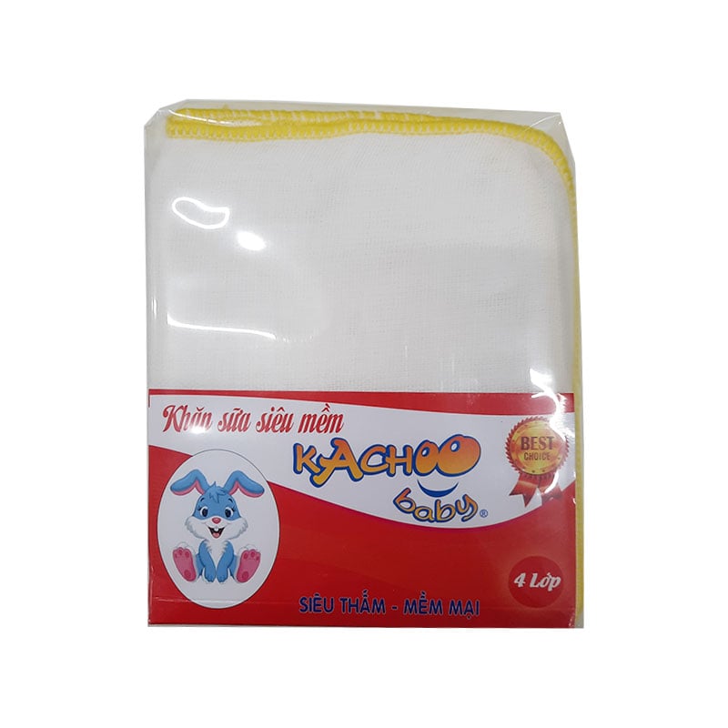 Khăn Sữa Siêu Mềm 4 Lớp Kachoo Baby 10 Cái 24X28Cm - Giao Màu Ngẫu Nhiên