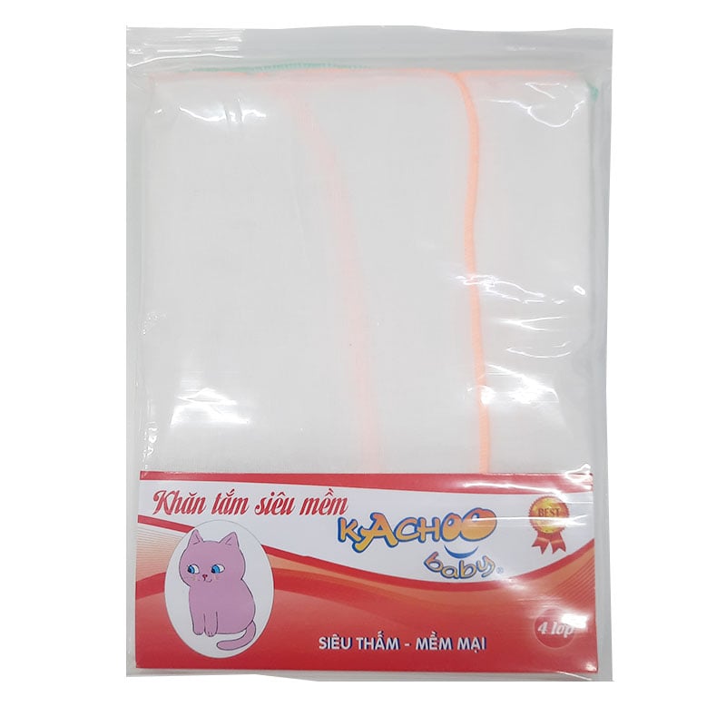 Khăn Gạc Tắm Siêu Mềm 4 Lớp Kachoo Baby 2 Cái 75X84Cm