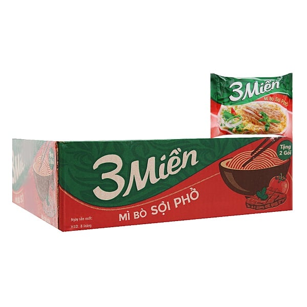 Thùng 30 Mì Reeva 3 Mìền Bò Sợi Phở 65G