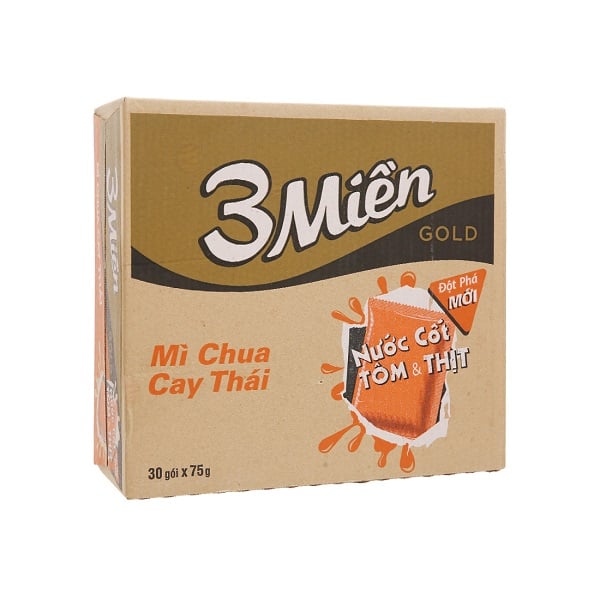 Thùng 30 Mì Reeva 3 Mìền Gold Chua Cay Thái 75G