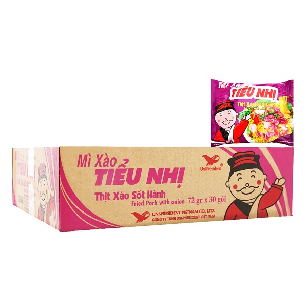 Thùng 30 Mì Xào Tiểu Nhị Thịt Xào Sốt Hành 72G